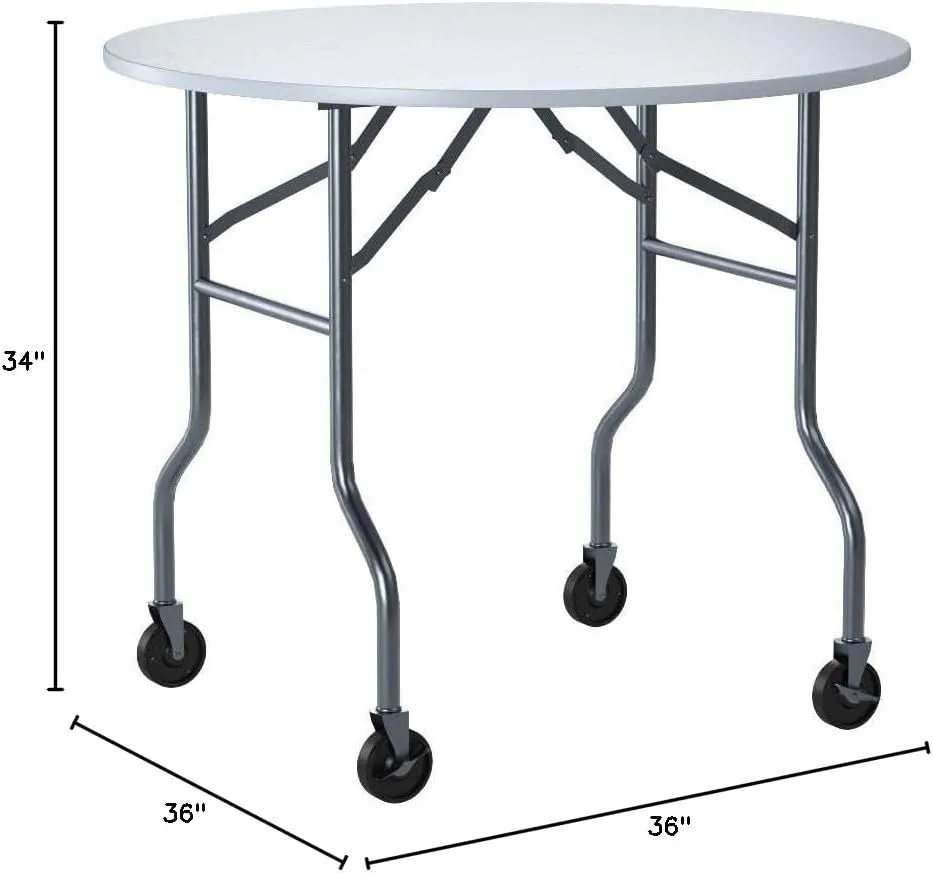 36 Inch Round Folding Table on Wheels for Weddings and Events