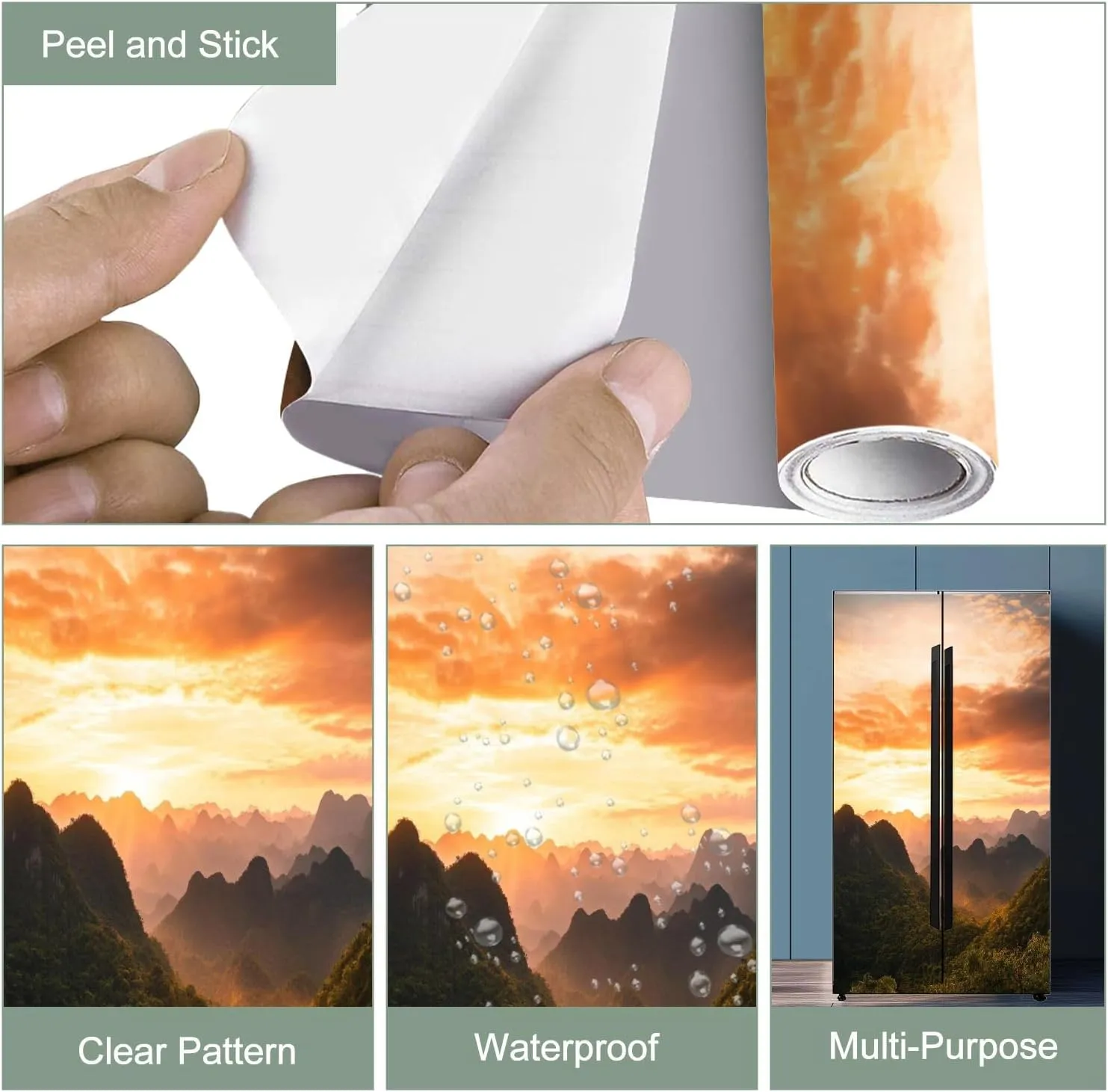3D Door Sticker Sunset Karst Landscape Cat Ba Island Vietnam Door Mural Peel and Stick Self-Adhesive Door Decal Removable Wallpaper Poster Home Decor for Bedroom 30.3"x78.7"