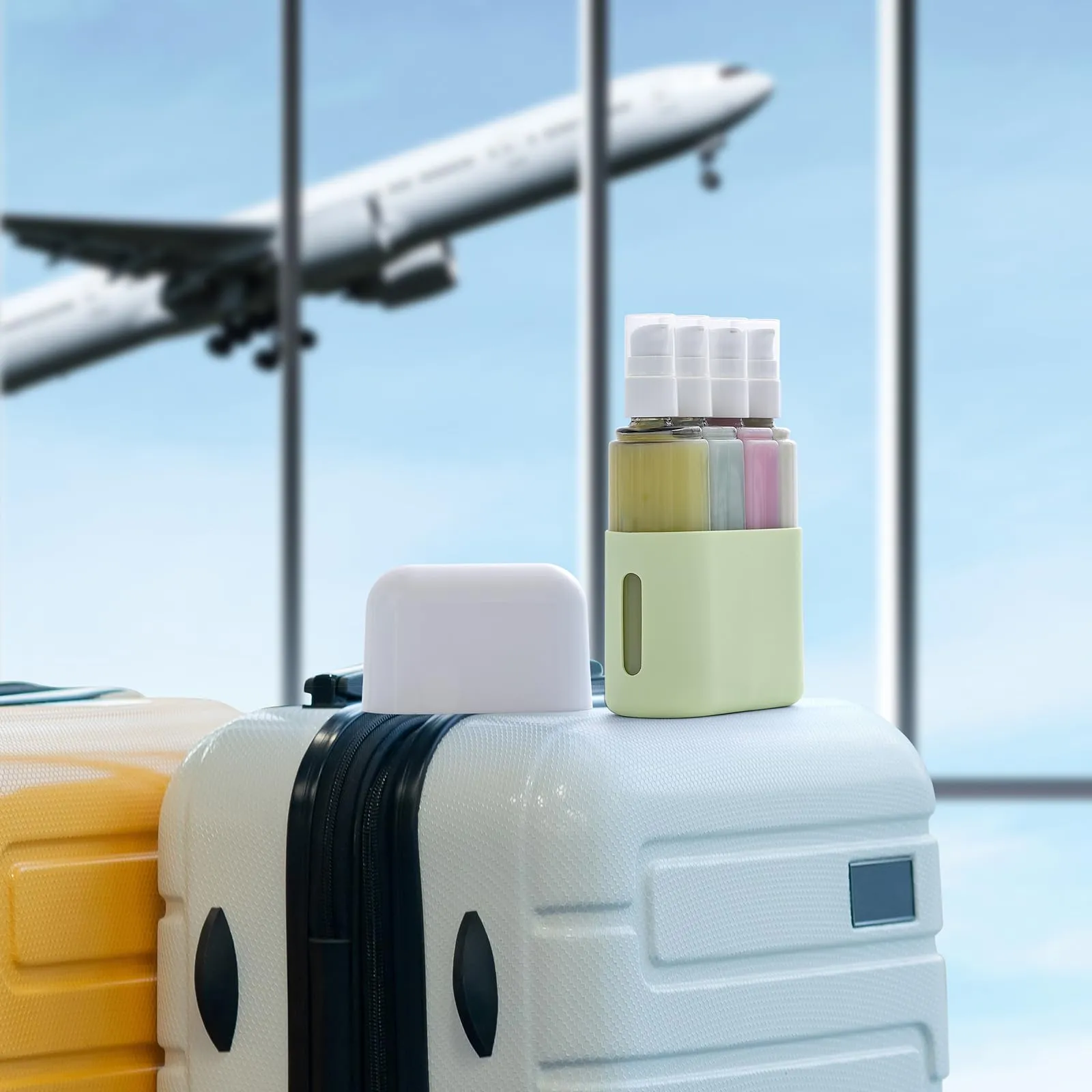 3oz Travel Bottles for Toiletries, 4 Pack Tsa Approved Portable Travel Size Containers for Shampoo Liquid With Labels, Leak Proof Refillable Travel Containers Dispenser Set - Green