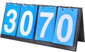 4-Digit Scoreboard Sports Competition Score Keeper for Table Tennis Basketball Badminton with Folding Design, Bright Colored Plates, Cloth   Metal   Cardboard Material