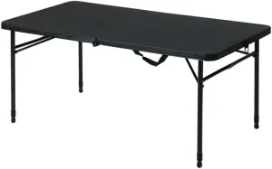 4 Foot Fold-in-Half Adjustable Folding Table, Rich Black