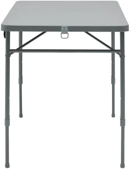 4 Foot Fold-in-Half Adjustable Folding Table, Rich Black