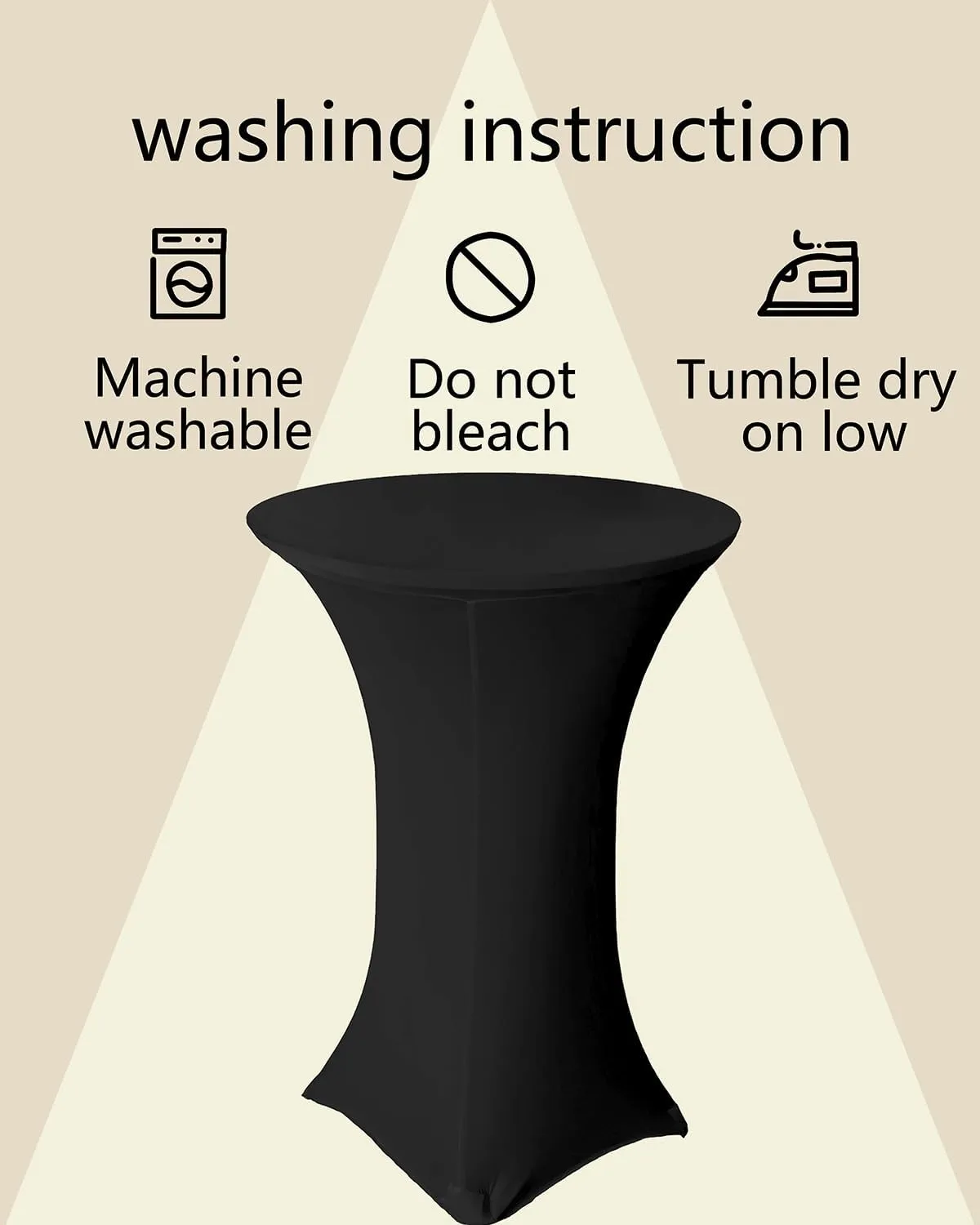 4 Pack 32x43 Inch Black Spandex Cocktail Table Covers, Highboy Top Tablecloth, Round Fitted Tablecloth for Folding Table, Stretch Cocktail Table Tablecloth for Party Wedding(32x43, 4PC Black)