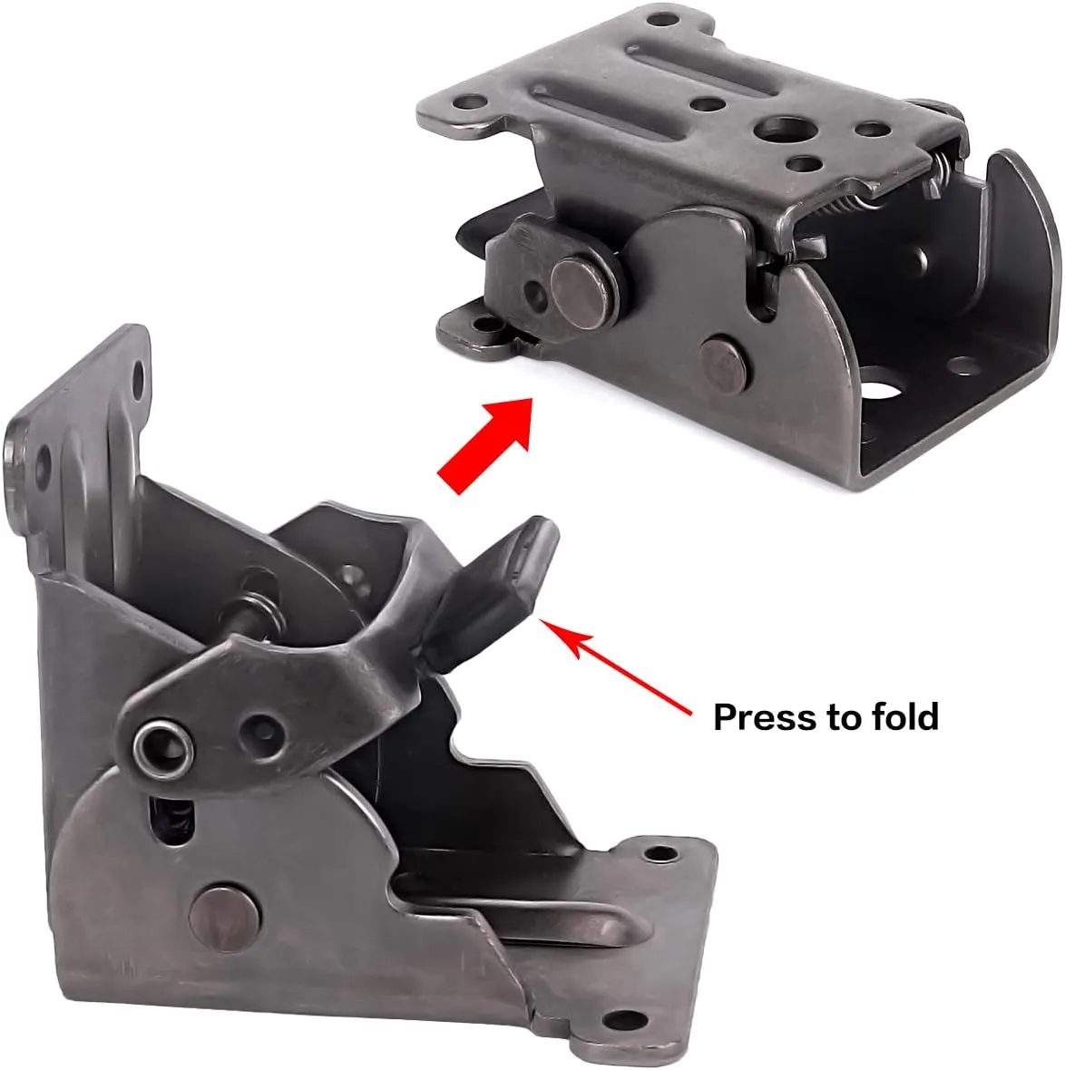 4 Pack Folding Brackets, TopDirect Lock Extension Support Bracket Foldable Self Lock Hinges with Screws for Table Bed Leg Feet
