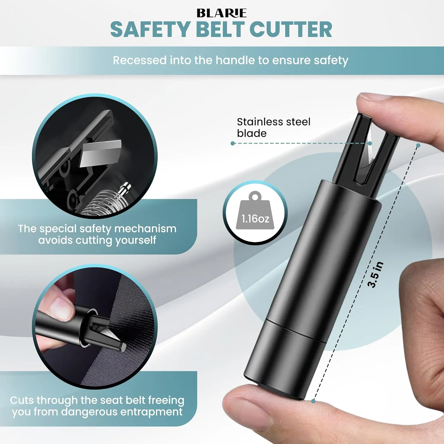 4 Pcs Glass Breaker and Seatbelt Cutter Window Breaker Escape Car Safety Hammer, SafeHammer, LifeHammer, Hammerdex, Auto Rescue The Safety Tool That Every Driver Should Carry in Their Vehicle, Black