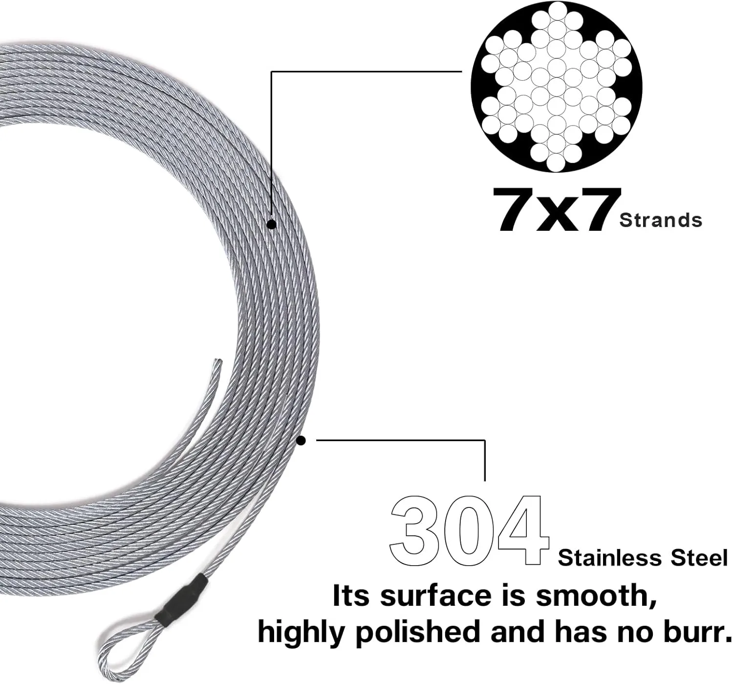 40 Pack Stage Light Safety Cables 1/8", Stainless Steel Security Cable Ropes Falling Prevention for DJ Light Luggage Lock, with Carabiner Lock