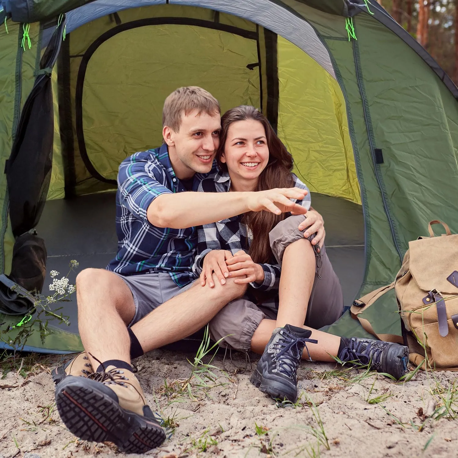 4/6 Person Easy Pop Up Tent, Waterproof, Automatic Setup,2 Doors-Instant Family Tents for Camping, Hiking & Traveling
