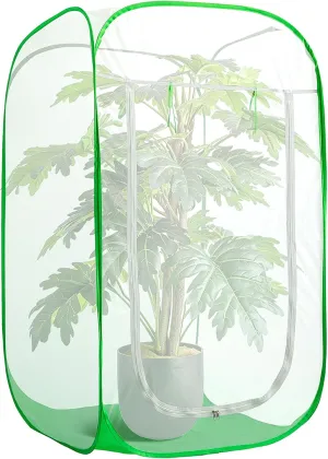 48" x 28" x 28" Pop Up Garden Mesh Plant Cover, Plant Protectors Mesh Plant Enclosure, Garden Net Cage Pest Protection Guard Tent with Storage Bag for Protect Plant Vegetable Fruit from Birds Insects