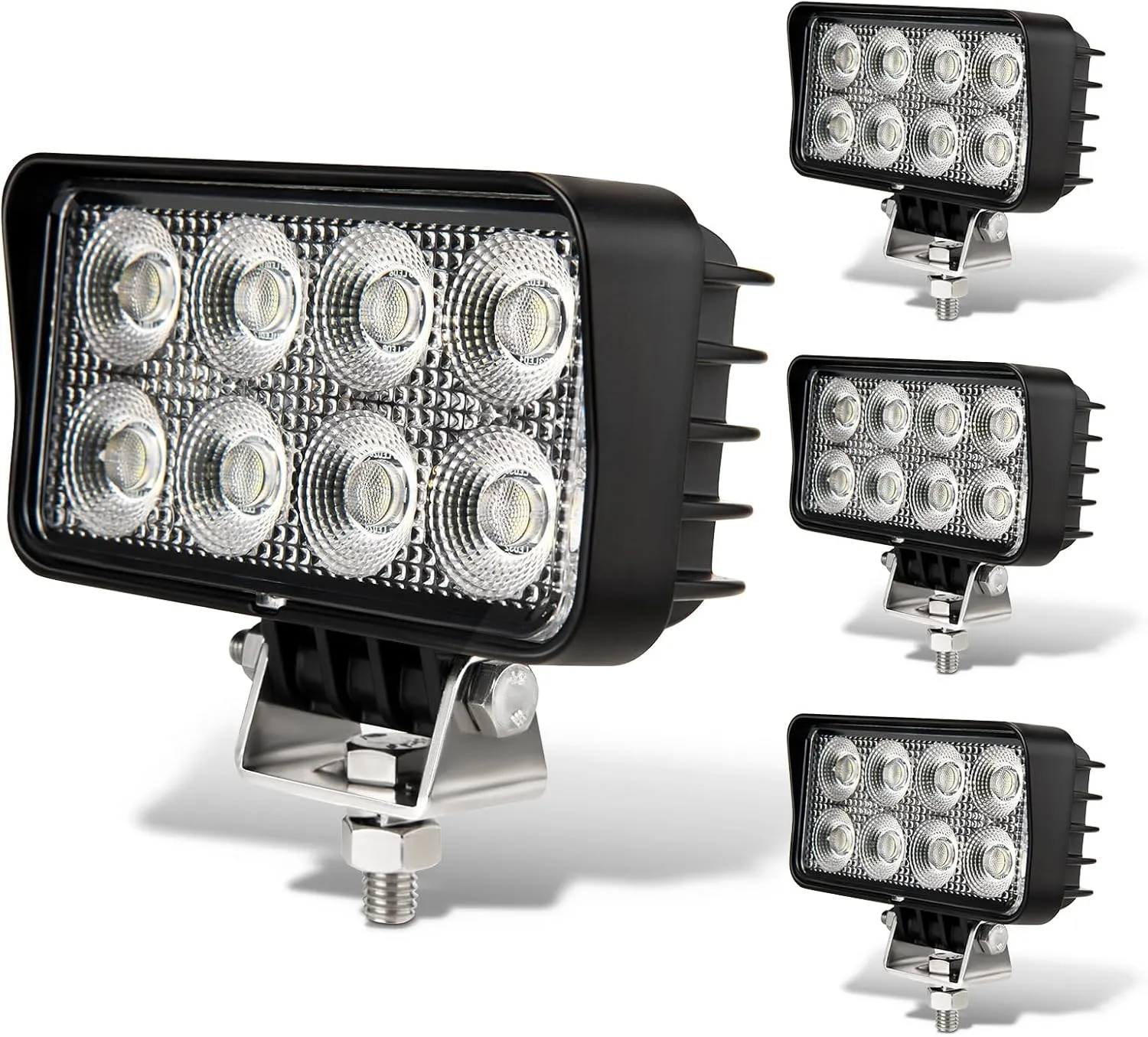 4PCS LED Tractor Work Lights 12v led Flood Light pods for Truck, Waterproof 4 inch 24W 24V Equipment Lights Offroad UTV ATV Lighting