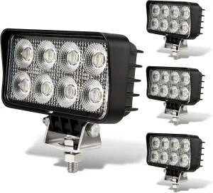 4PCS LED Tractor Work Lights 12v led Flood Light pods for Truck, Waterproof 4 inch 24W 24V Equipment Lights Offroad UTV ATV Lighting
