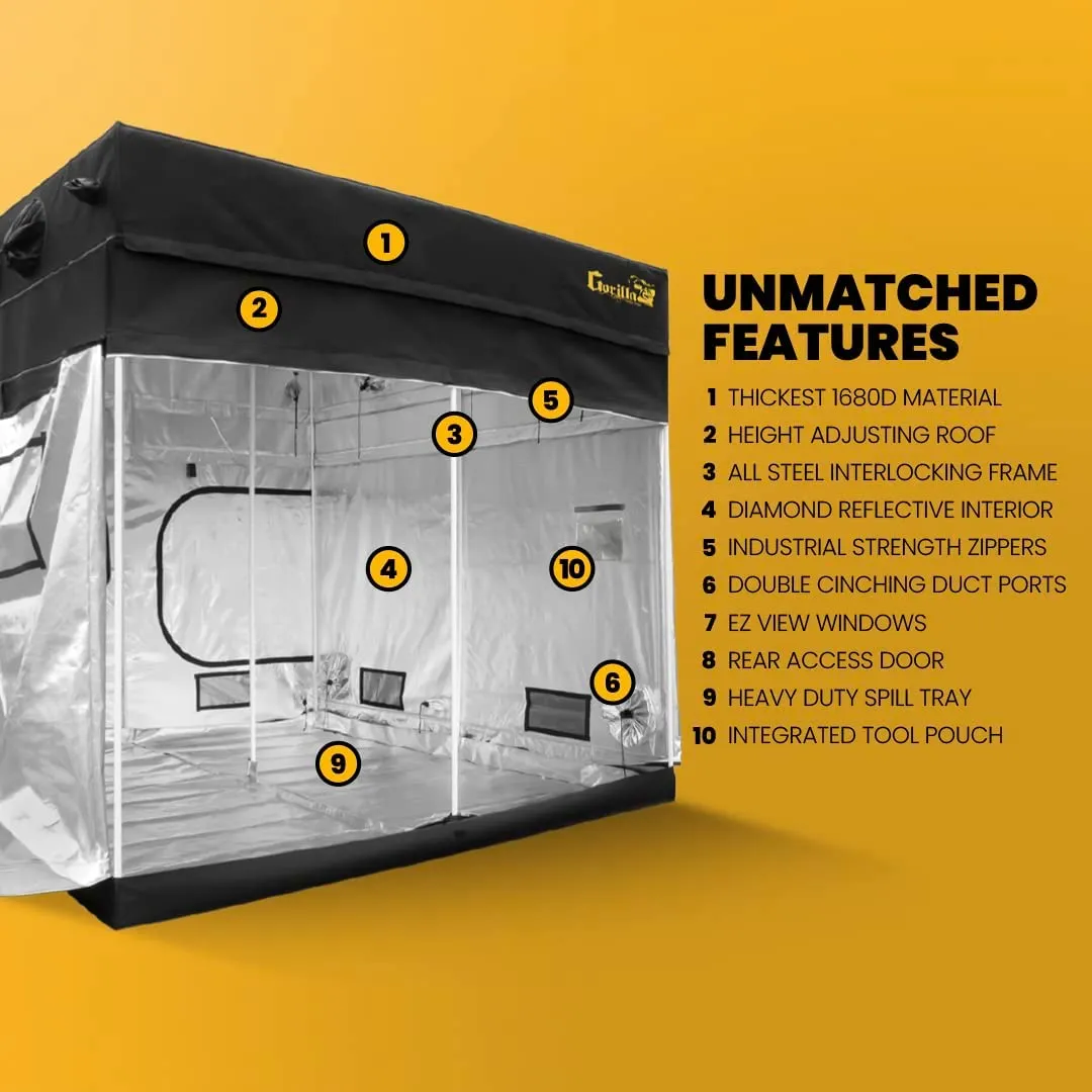 4x4 Gorilla Grow Tent with 12" Extension Kit