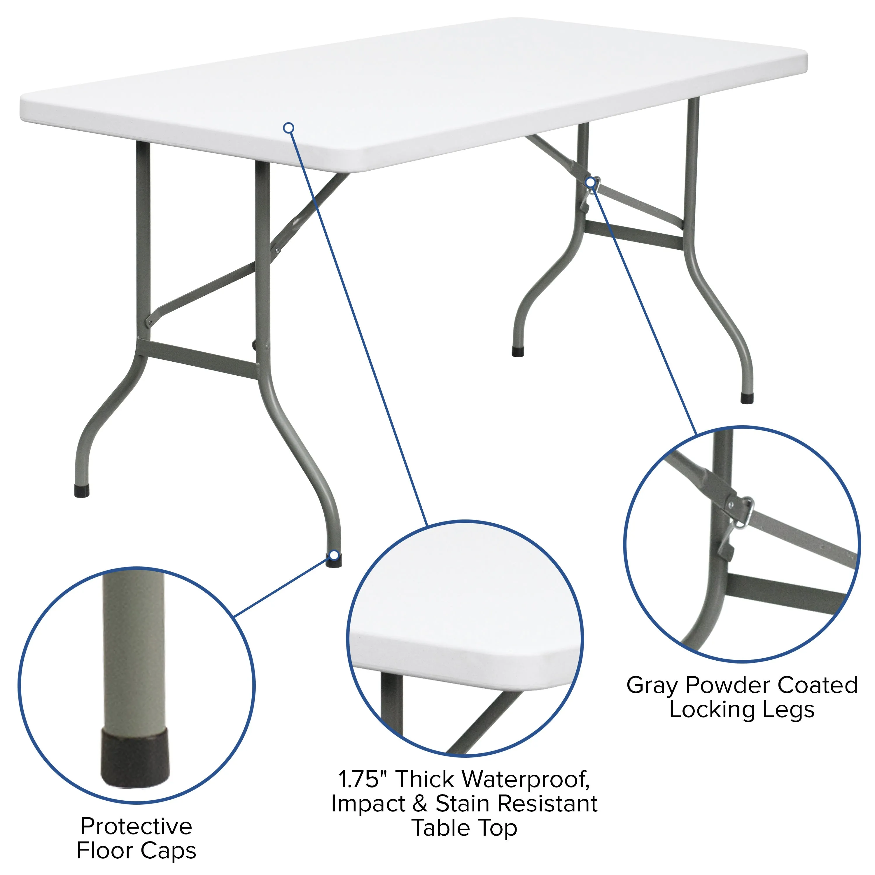 5-Foot Plastic Folding Table