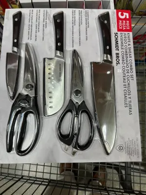 5 Piece Knife & Shear Combo set BLACK, ART 1759378