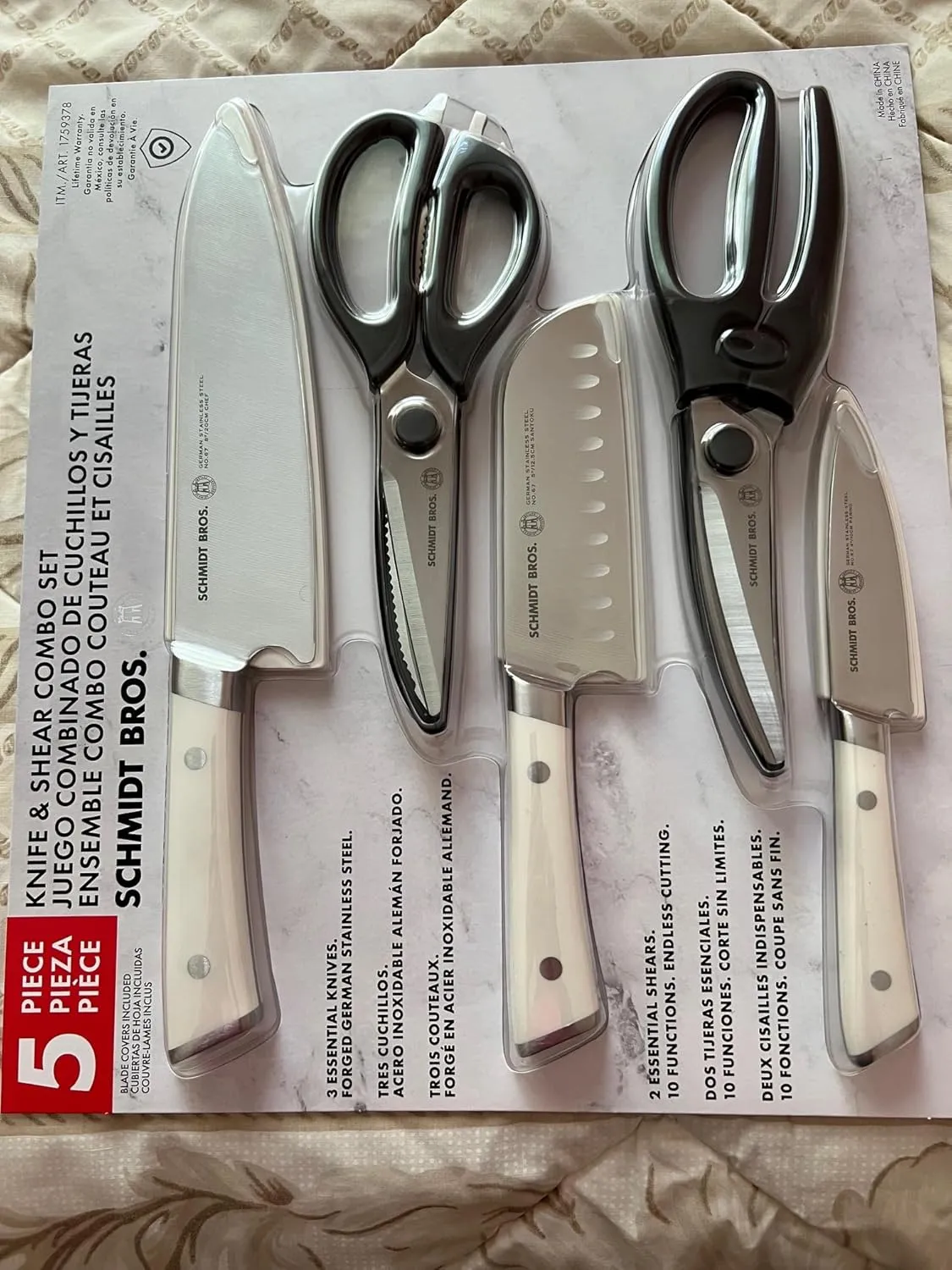 5 PPIECE KNIFE AND SHEAR COMBO SET WHITE, ART 1759378