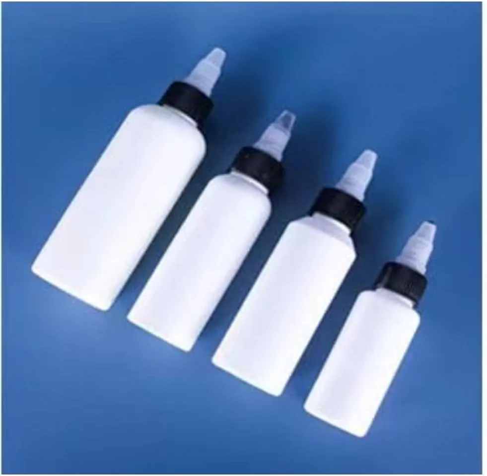 50PCS 10ml-250ml Plastic HDPE Squeeze Bottles with Twist Top Cap Travel Dispensing Containers for Paint Art Craft Liquids Lotion Glue Translucent (20ml-Hair water cover,white)