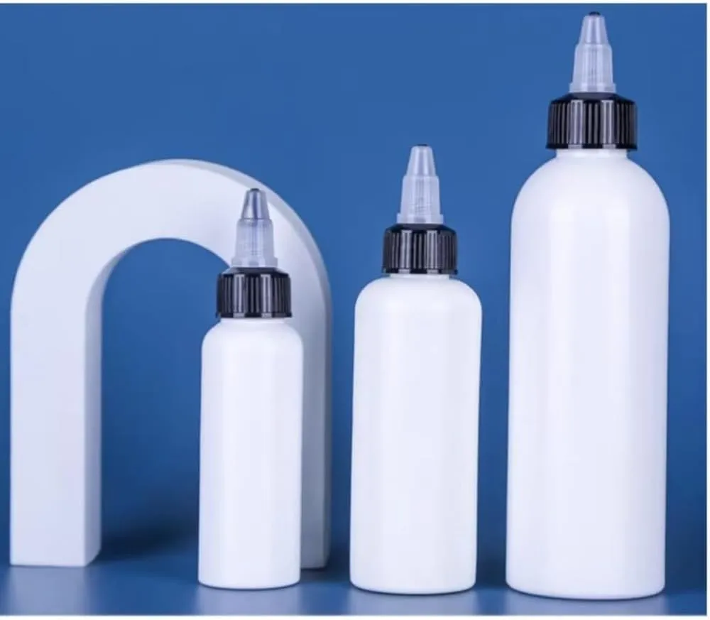 50PCS 10ml-250ml Plastic HDPE Squeeze Bottles with Twist Top Cap Travel Dispensing Containers for Paint Art Craft Liquids Lotion Glue Translucent (20ml-Hair water cover,white)