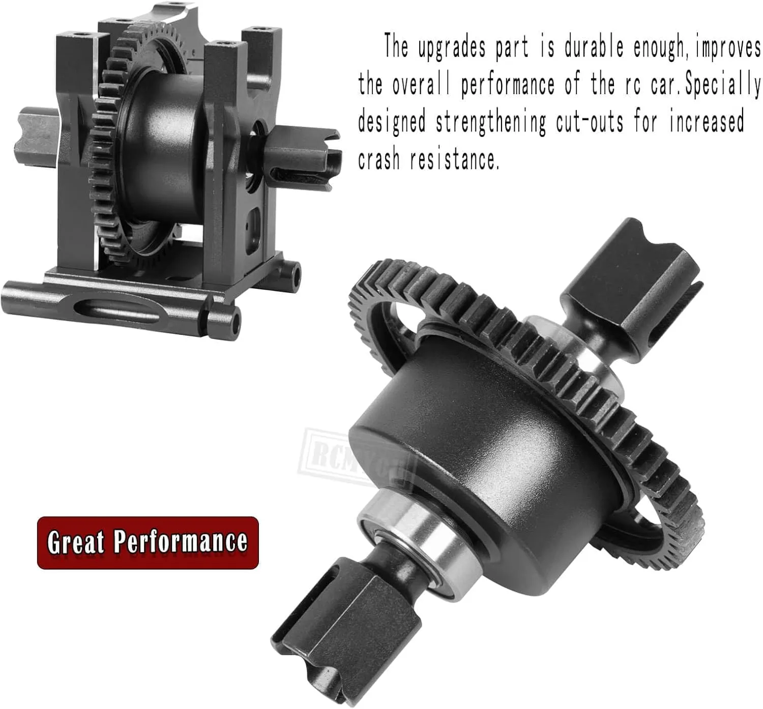 50T Center Differential/Aluminum Center Diff Mount/Differential Cover Mount/Sliding Motor Mount Upgrades Part for ARRMA 1/8 Typhon/Kraton/Outcast/Talion 6S BLX,Black