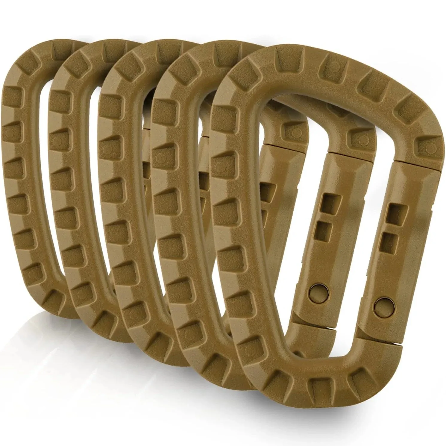 5Pcs Tactical 3.5" Plastic Carabiner Molle Clip