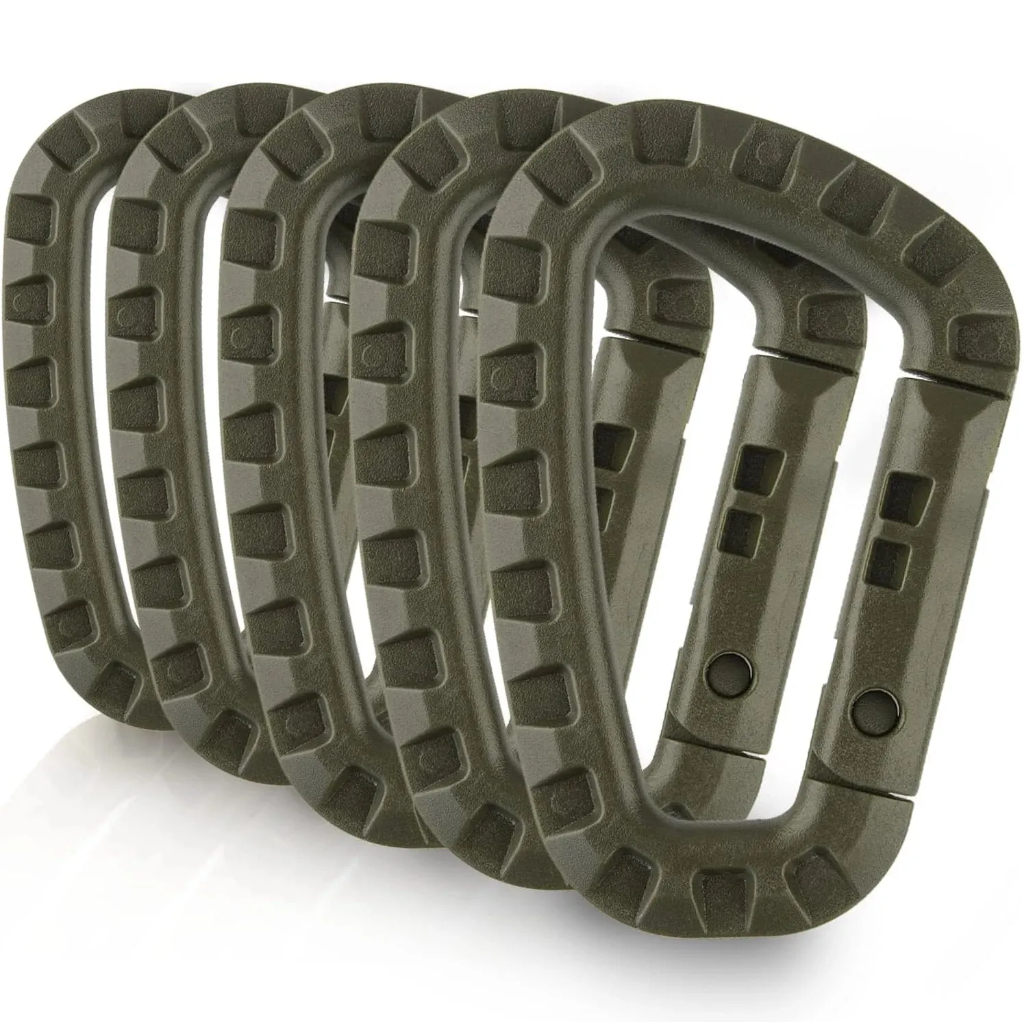 5Pcs Tactical 3.5" Plastic Carabiner Molle Clip