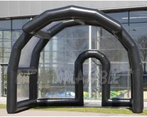 5x4x4m Black Inflatable Stage Cover with Door Inflatable Air Roof Tent for Event