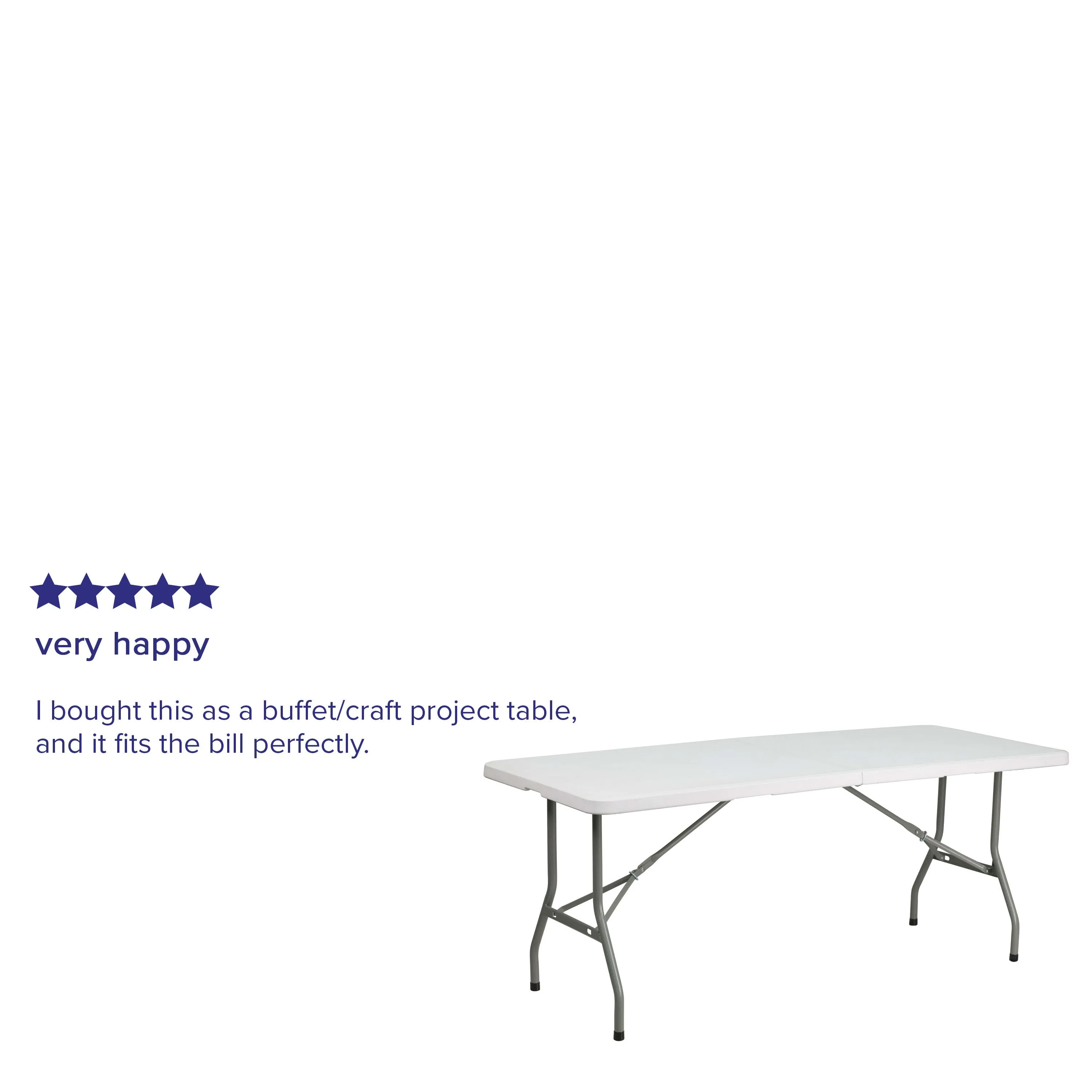 6-Foot Bi-Fold Plastic Folding Table