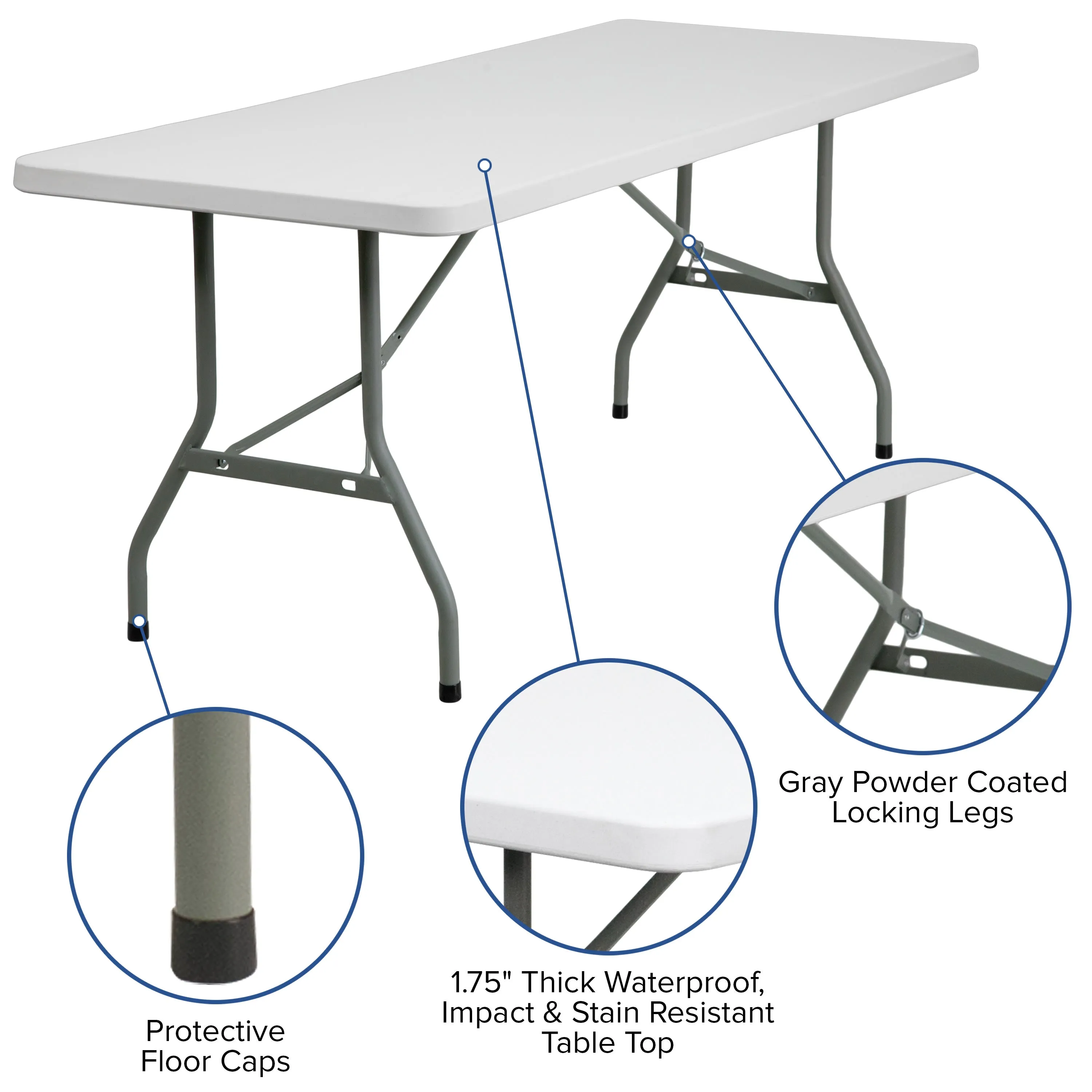 6-Foot Plastic Folding Table