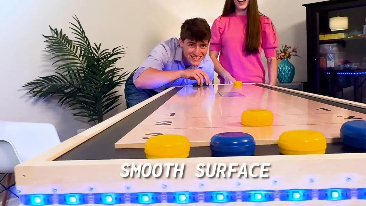 6-Foot Premium Shuffleboard Table w/Folding Legs, Pucks, and Optional LED Lights - Awesome Graphics - Choose Your Model