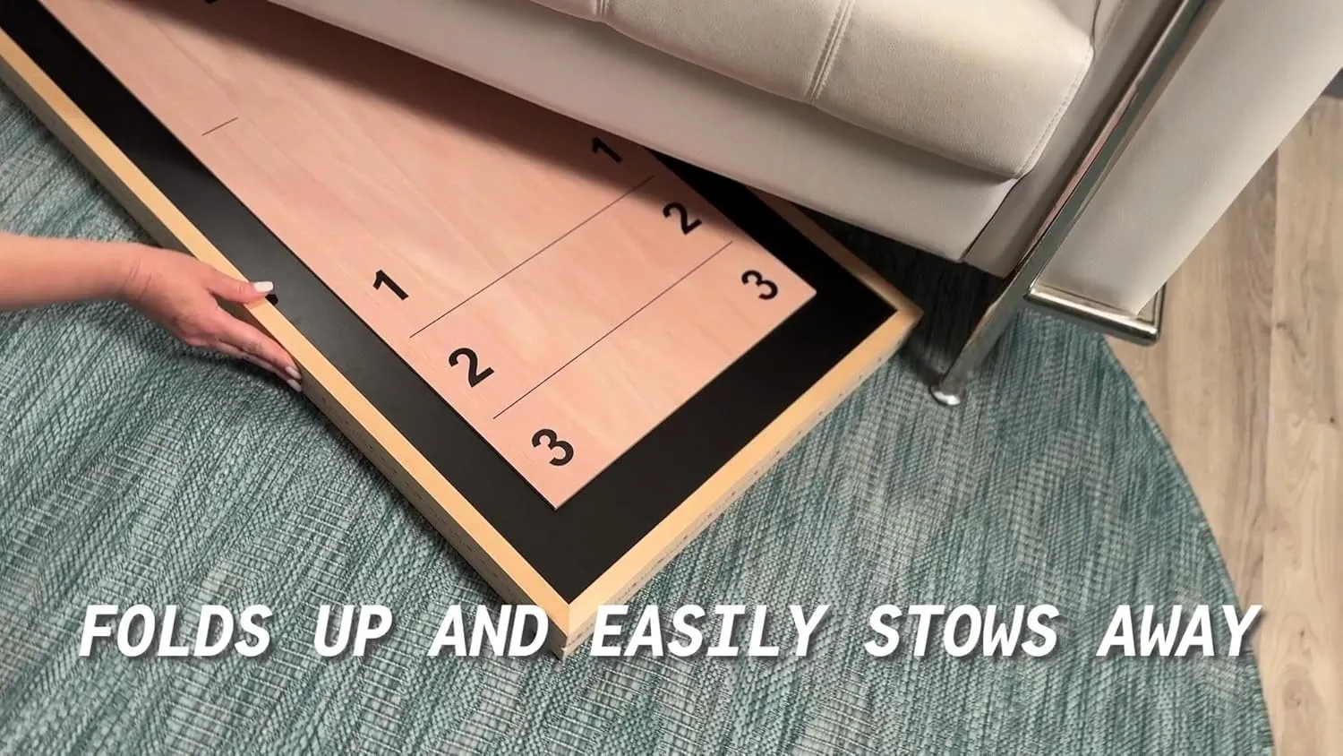 6-Foot Premium Shuffleboard Table w/Folding Legs, Pucks, and Optional LED Lights - Awesome Graphics - Choose Your Model