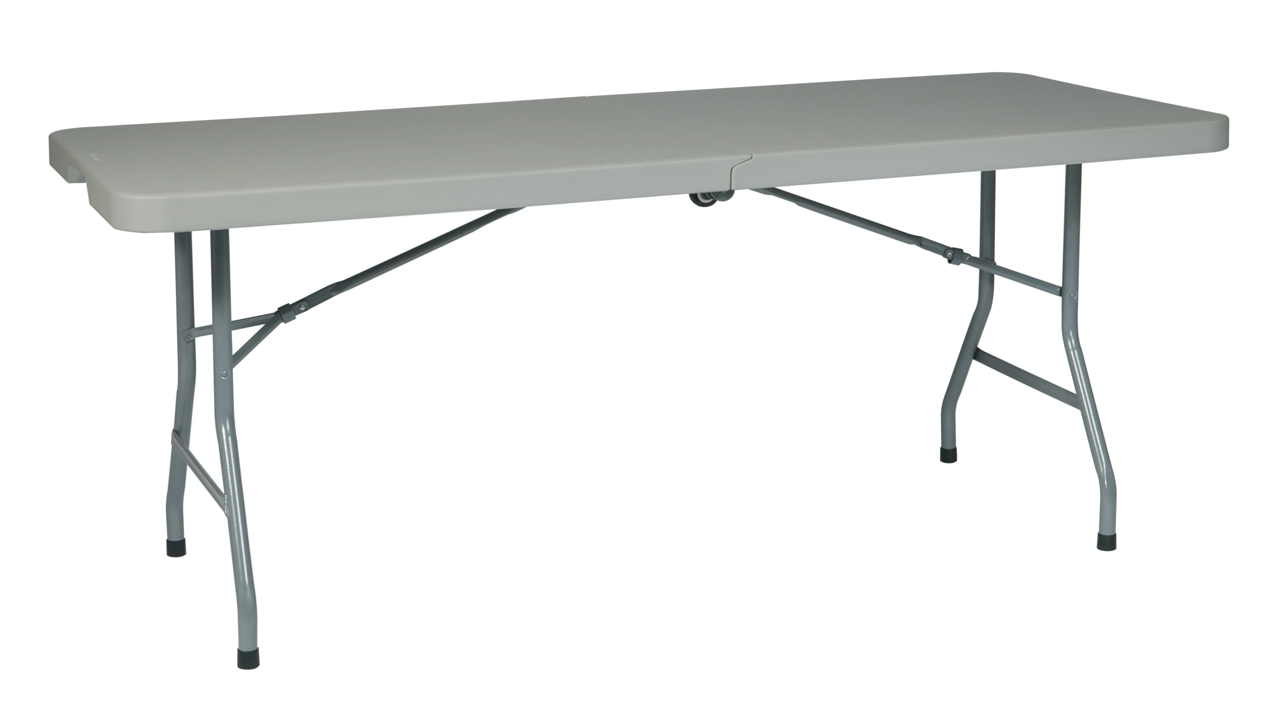 6' Resin Multi Purpose Center Fold Table with Wheels