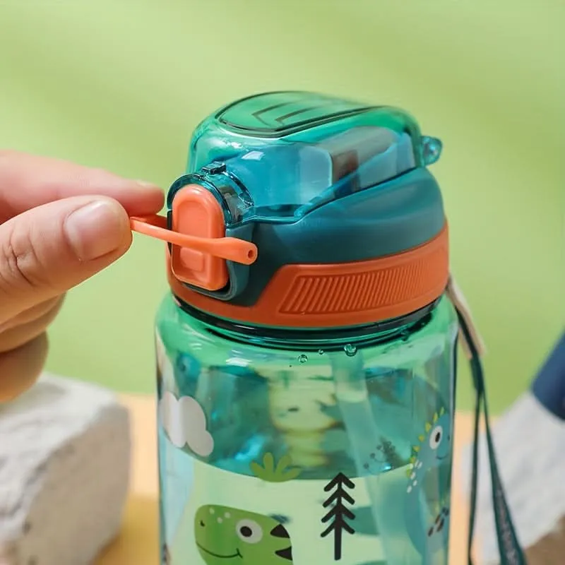600ml Kids' Cartoon Sports Water Bottle – BPA-Free