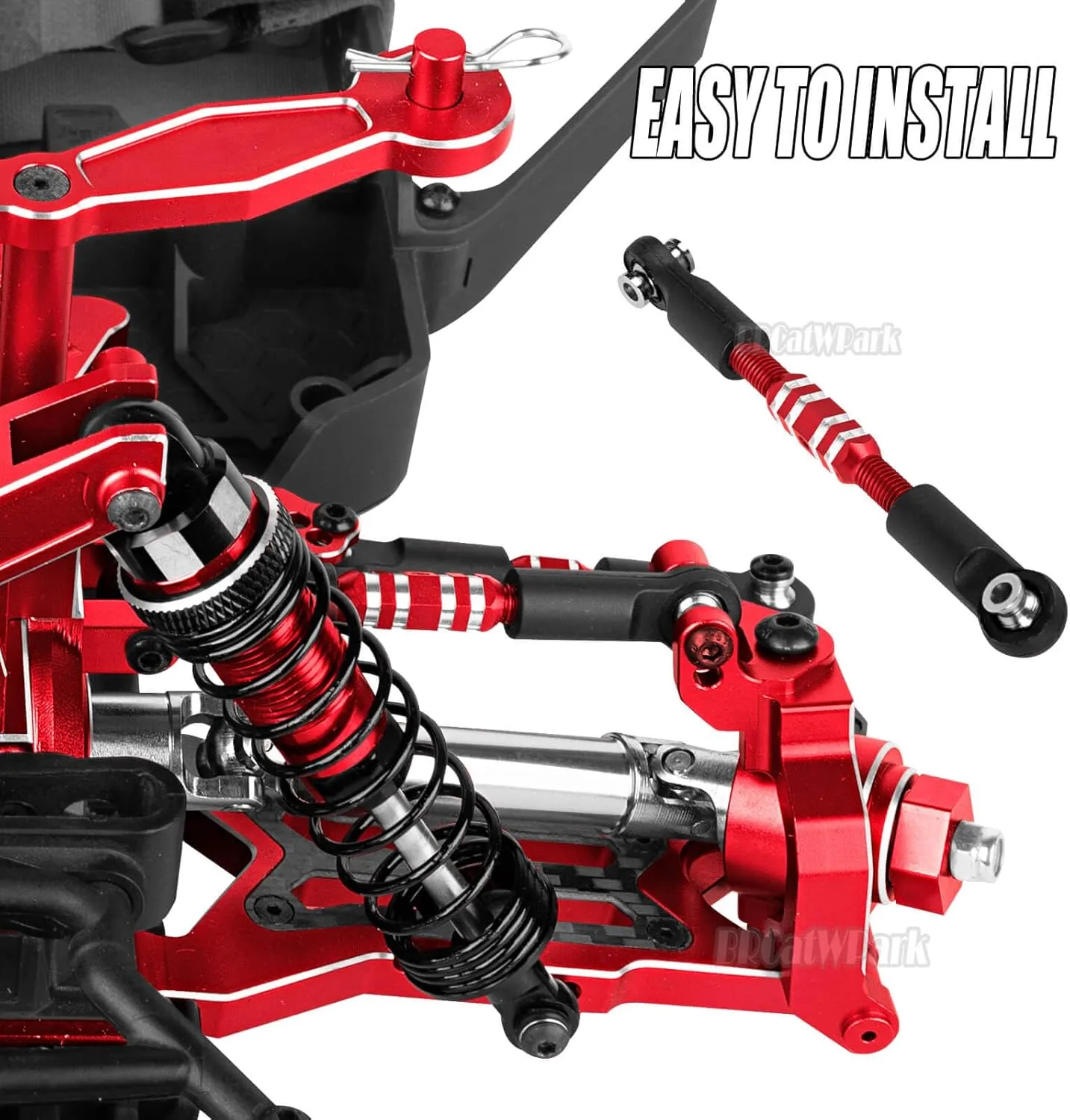 6pcs Aluminum Turnbuckles Camber Links Upgrades Part for 1/10 Granite 3S BLX(Mega550) Senton 3S BLX(Mega550) Vorteks 3S BLX(Mega550),RC Alloy Adjustable Turnbuckles Hop-Up,Red
