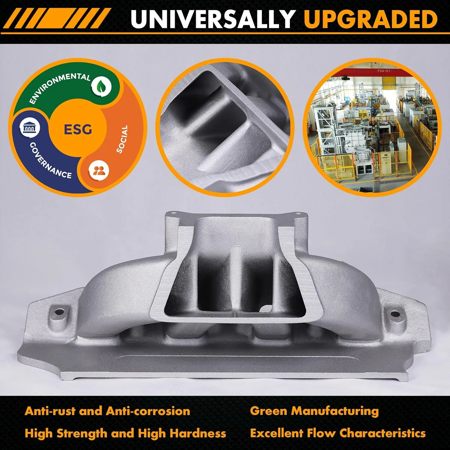 7531 air gap Intake Manifold Aluminum Dual Plane Compatible with AMC 1970-1979 304 360 401 V8 Engine