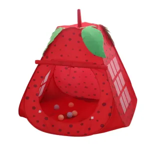 80xx80x100cm Kid Tent Children Indoor Tent Toy Non-toxic Pretend Play Fun Ball Pool Cute Strawberry Color For Girls Kids Gifts