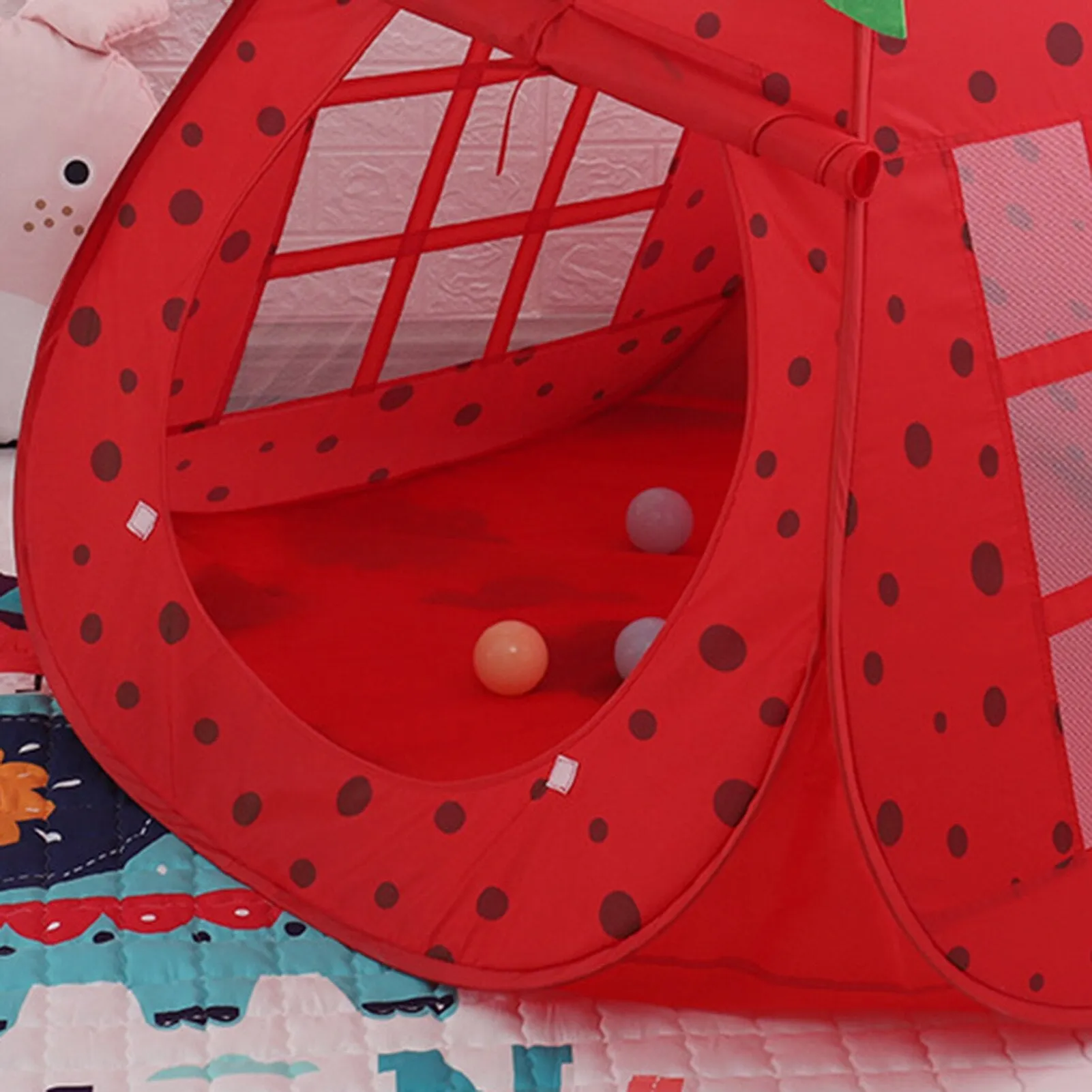 80xx80x100cm Kid Tent Children Indoor Tent Toy Non-toxic Pretend Play Fun Ball Pool Cute Strawberry Color For Girls Kids Gifts