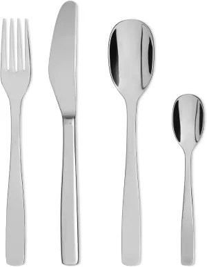 A Di Alessi "Knifeforkspoon" 24-Piece Set, Mirror Polish, Silver