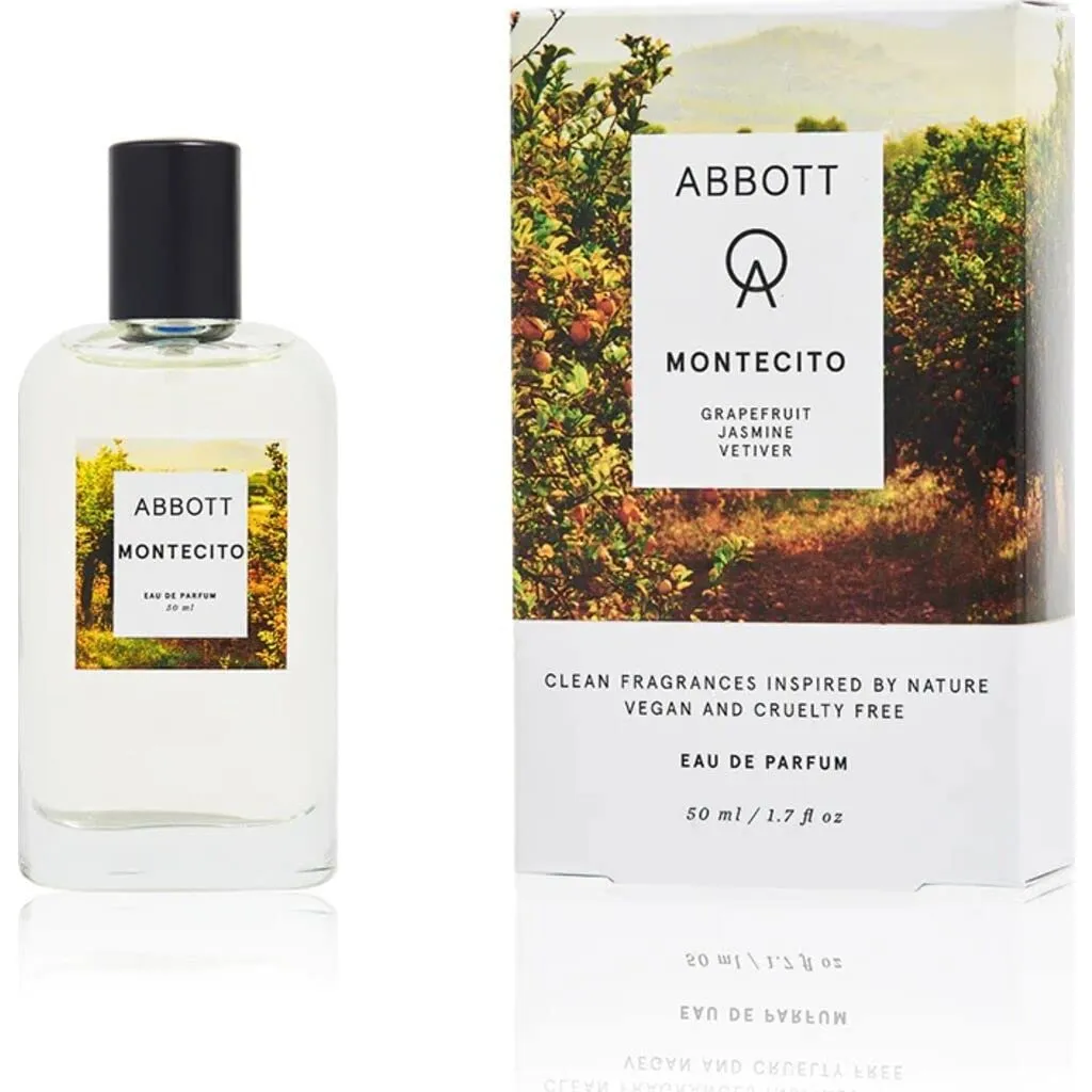 Abbott Montecito Eau de Parfum - Clean Perfume for Men & Women, Notes of Grapefruit, Jasmine & Vetiver, Long Lasting, Vegan, Paraben-Free, Cruelty-Free, 50ml