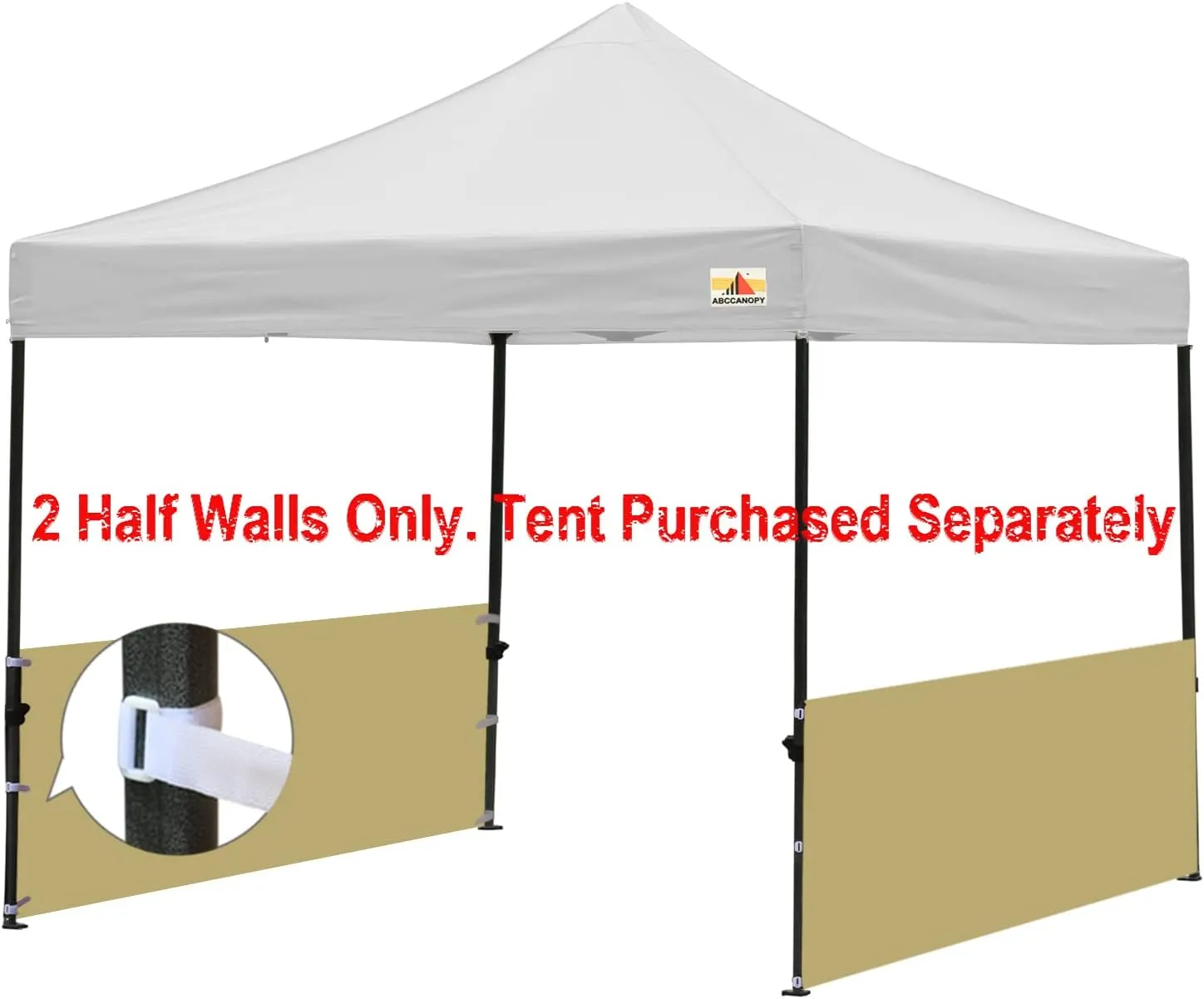 ABCCANOPY Half Walls for Pop Up Canopy Tent, 2 Packs, Beige