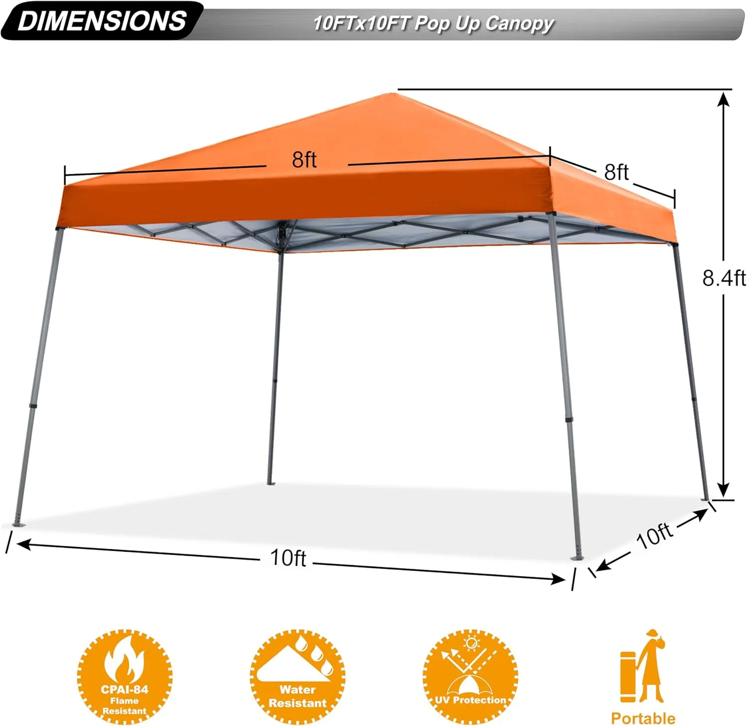 ABCCANOPY Stable Pop up Outdoor Canopy Tent, Orange