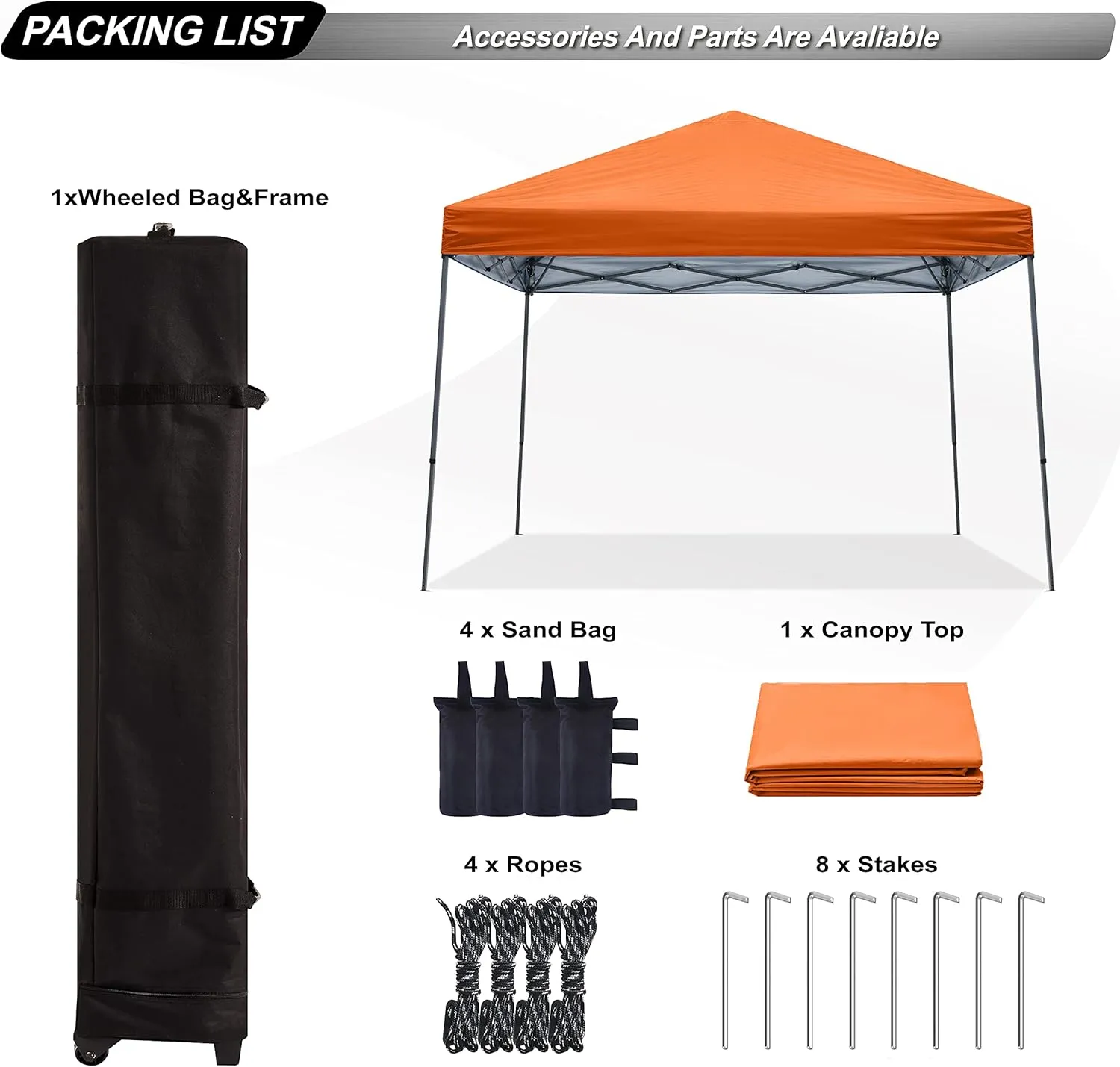 ABCCANOPY Stable Pop up Outdoor Canopy Tent, Orange