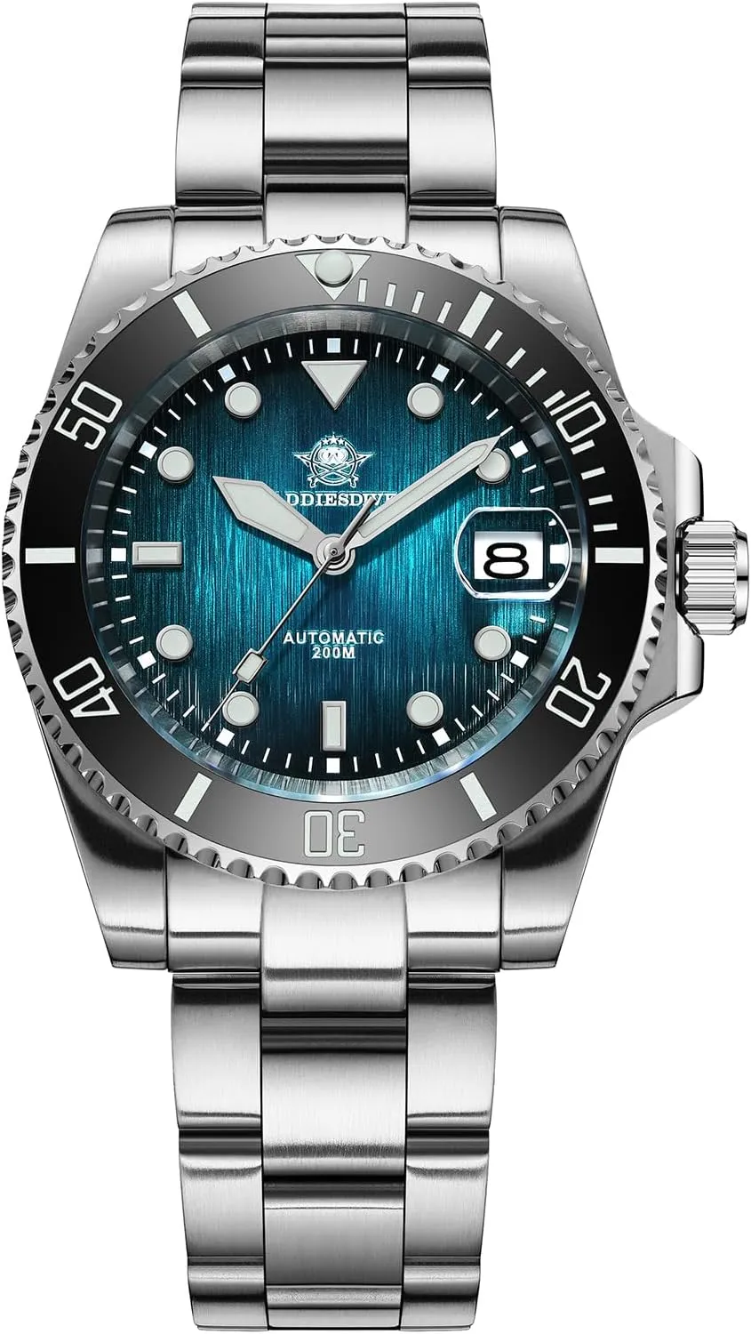 ADDIESDIVE Automatic Dive Watches for Men Sapphire Crystal 200 M Waterproof 41 MM 3D Dial Ceramic Bezel Stainless Steel