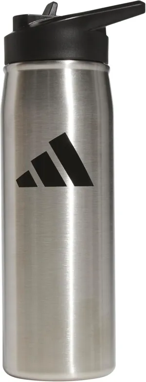 adidas M Steel Straw 600 Metal Bottle, Stainless Steel/Black, One Size