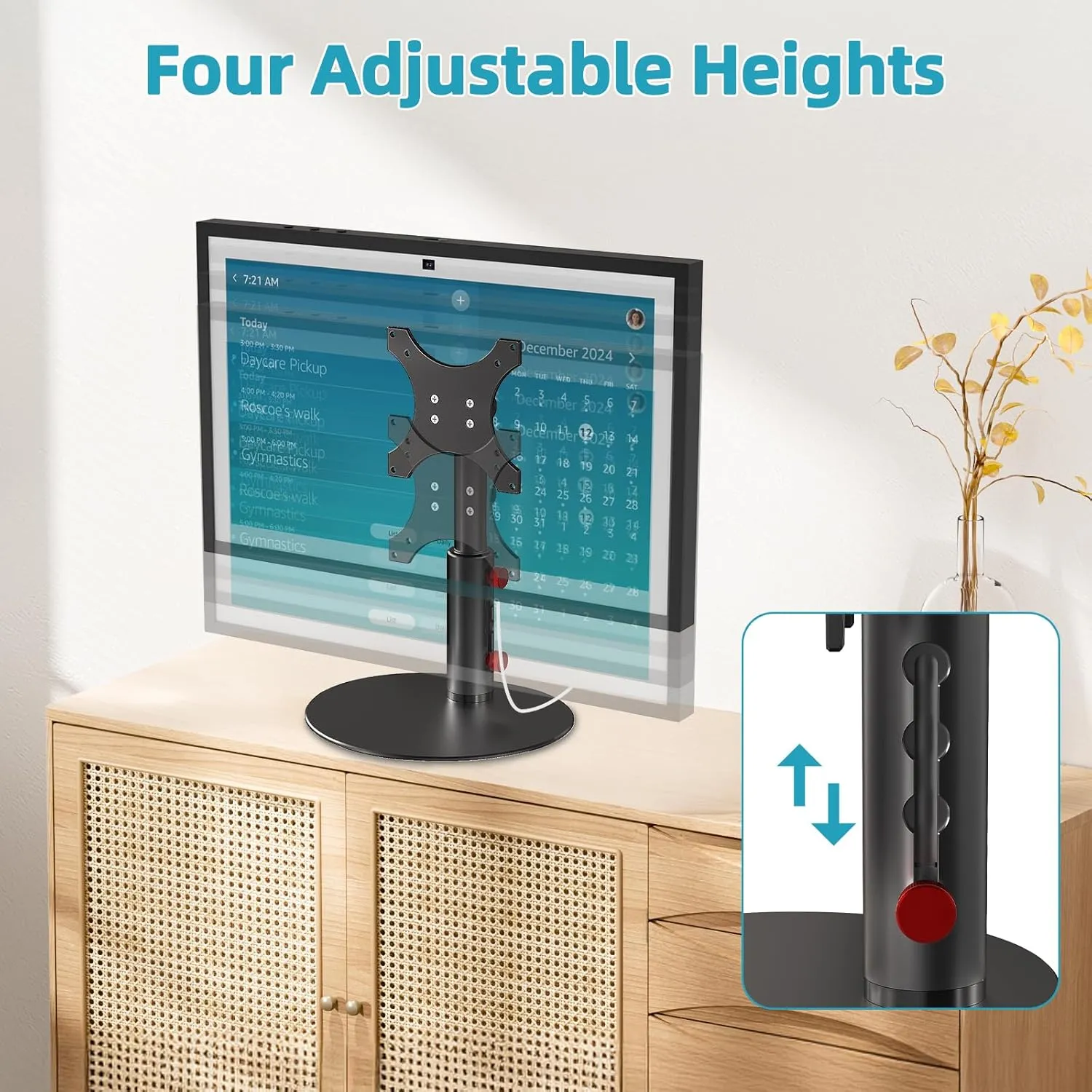 Adjustable Stand for Show 21/15, Tiltable Table Holder, Sturdy Aluminum Alloy, Smooth Angle Adjustment, Durable Desktop Bracket for Show 15 2nd Generation, Four Degree Height Device (Black)