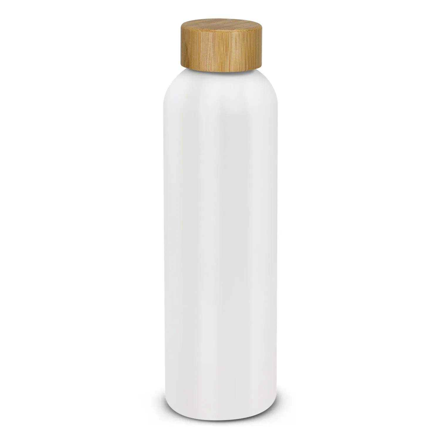Agogo Eden Aluminium Bottle Bamboo Lid (White)
