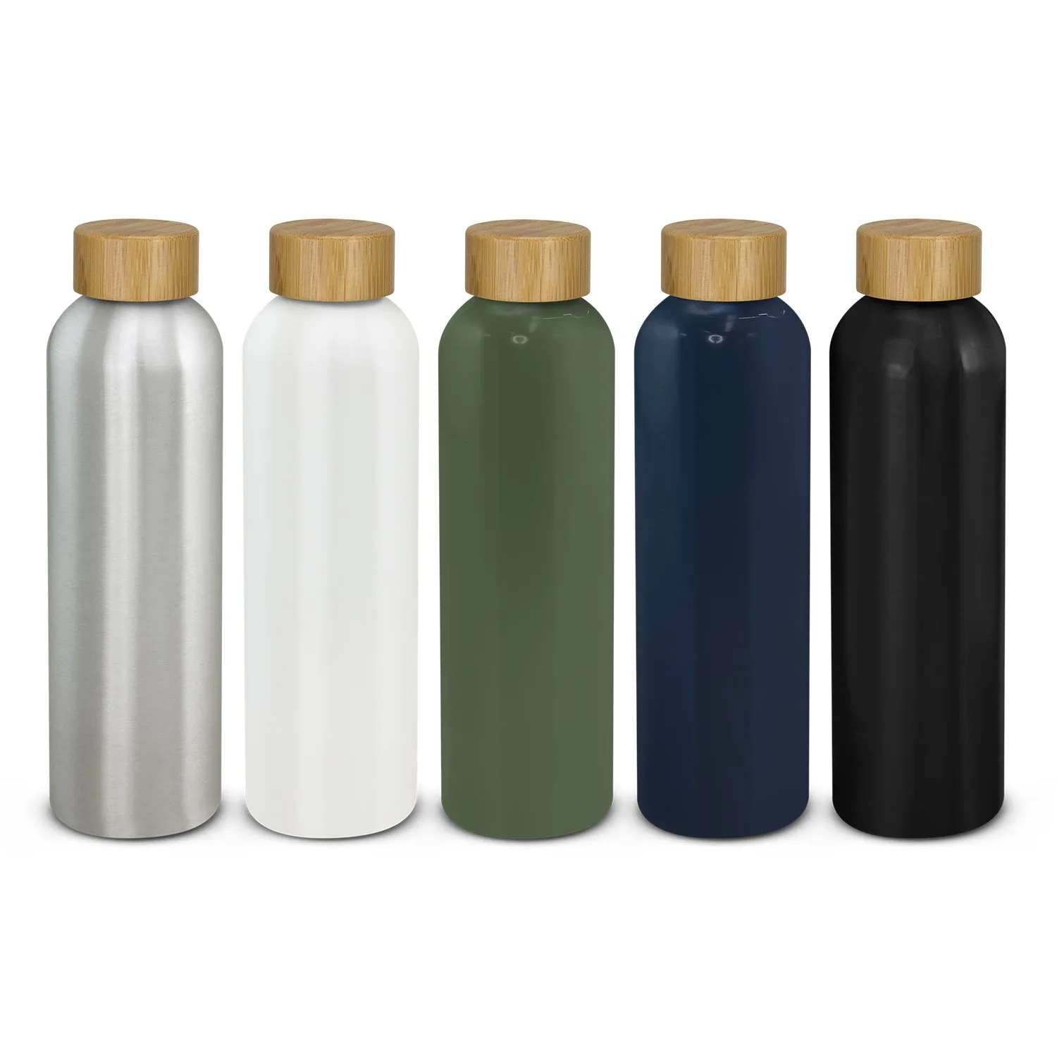 Agogo Eden Aluminium Bottle Bamboo Lid (White)
