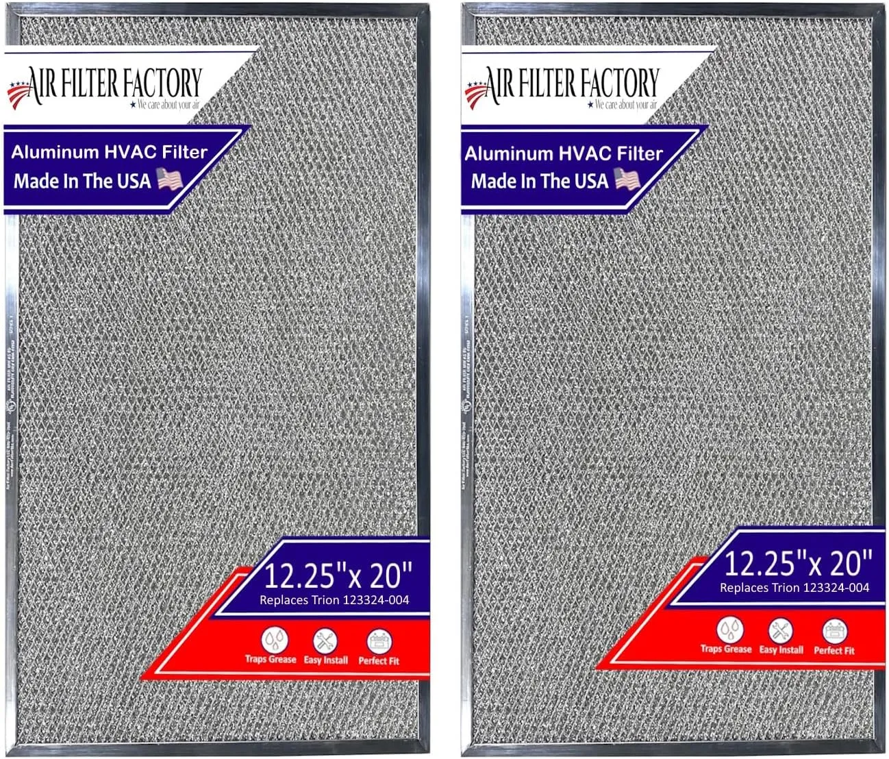 Air Filter Factory Replacement For Trion 123324‐004, 123324004, TRN123324004 Aluminum Furnace HVAC Pre/Post Filters 2-Pack