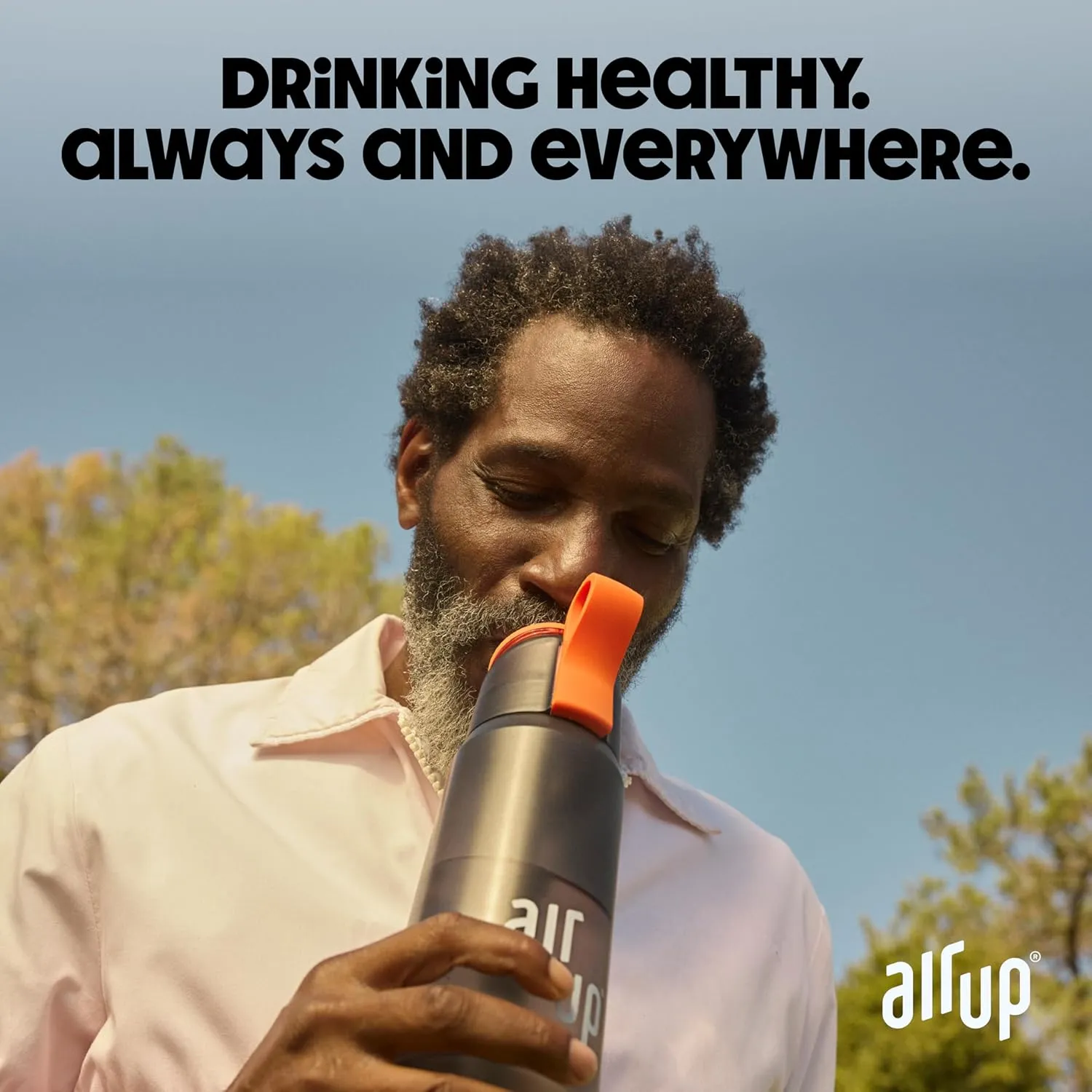 air up® water bottle (22 oz) for school, sports, gym | includes 5 scent pods & straw | flavored bottle in orange – also for kids, boys, girls | no calories, sugar-free and suitable for carbonation