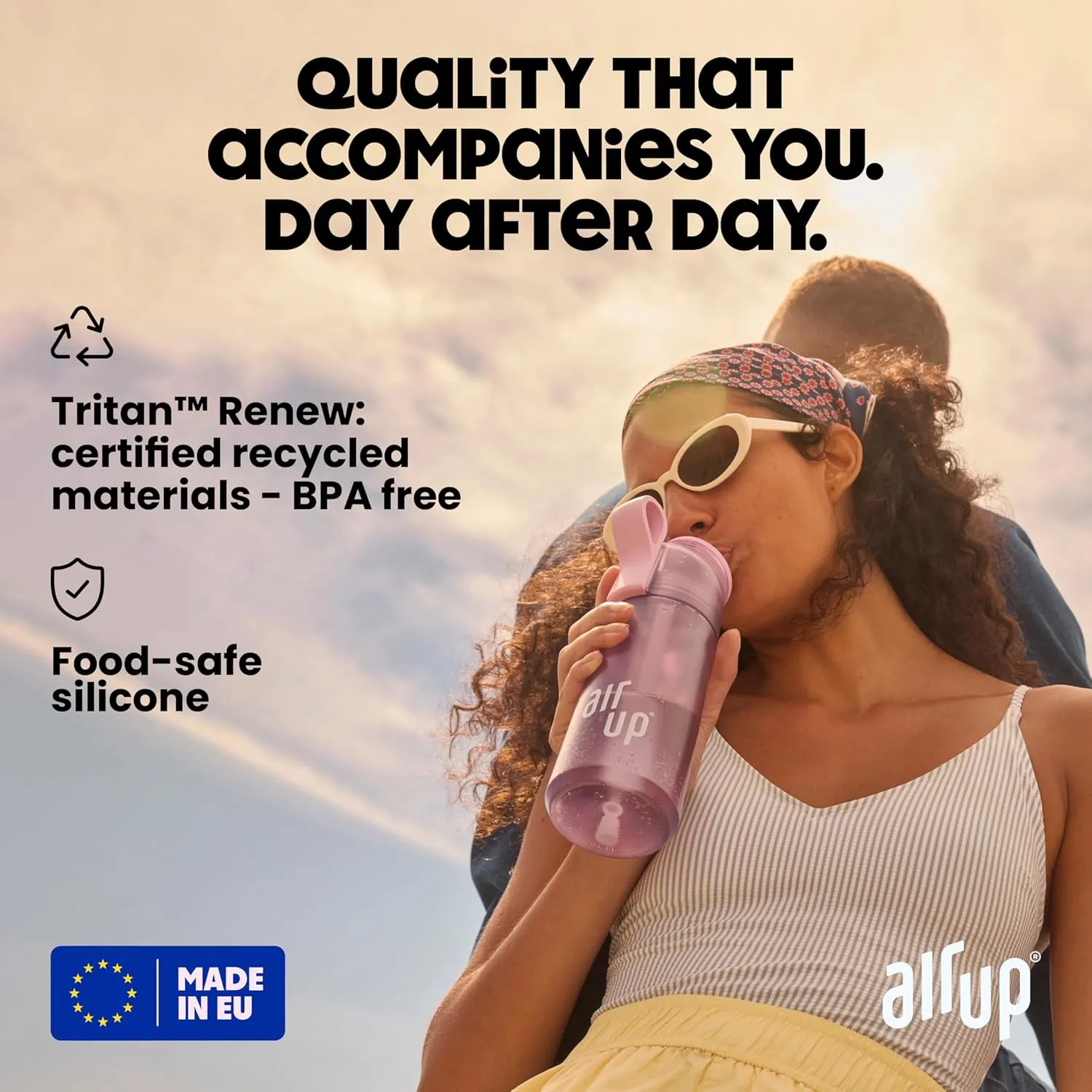 air up® water bottle (22 oz) for school, sports, gym | includes 5 scent pods & straw | flavored bottle in orange – also for kids, boys, girls | no calories, sugar-free and suitable for carbonation