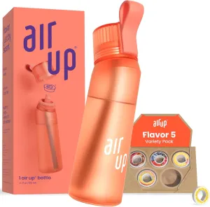 air up® water bottle (22 oz) for school, sports, gym | includes 5 scent pods & straw | flavored bottle in orange – also for kids, boys, girls | no calories, sugar-free and suitable for carbonation
