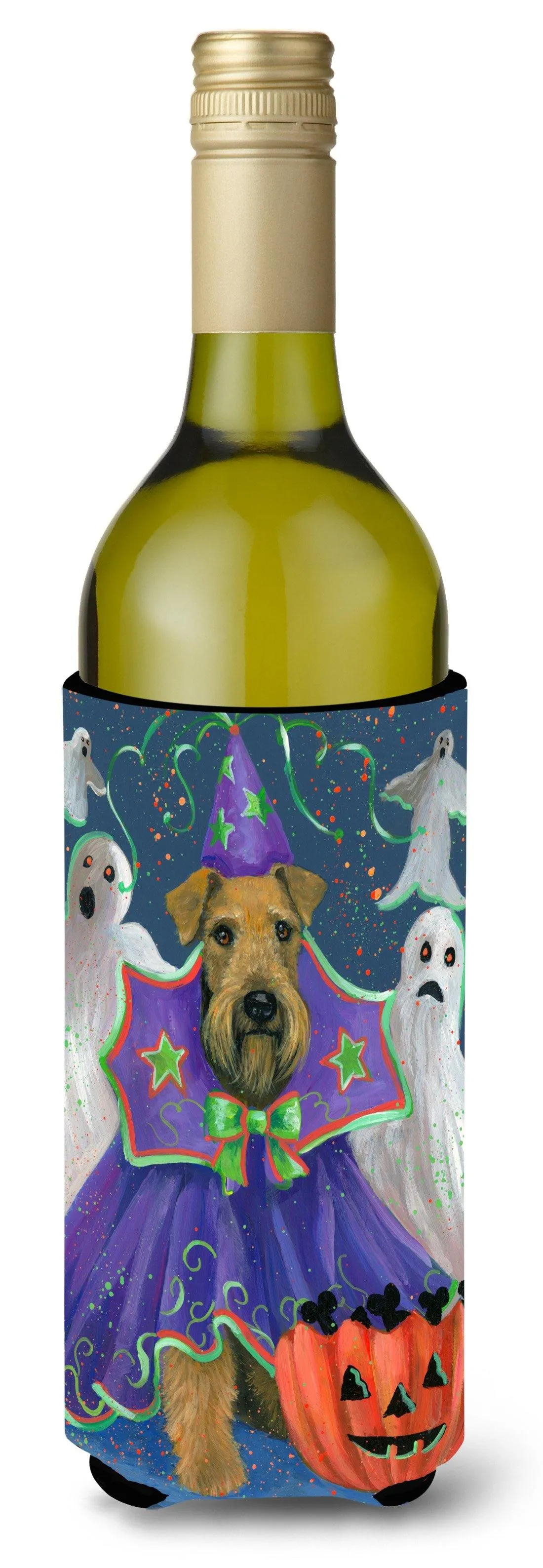 Airedale Boo Hoo Halloween Wine Bottle Hugger PPP3002LITERK