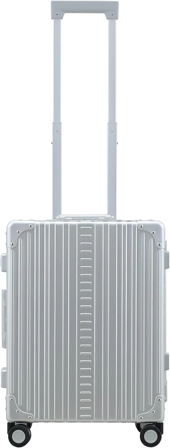 Aleon 21" Aluminum International Carry-On Hardside Suitcase with Durable Hardshell, TSA Approved Heavy Duty Spinner Wheels, Rolling Travel Bag for Airplane, Premium All Aluminum Luggage (Platinum)